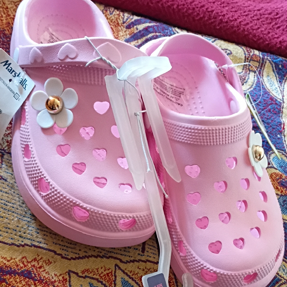 Marshalls Kids Pink Heart Sandals